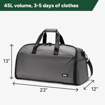 Halfday Convertible 2-in-1 Premium Garment Duffel 45L Weekender, Ash - color: Ash, style: Premium, 45l