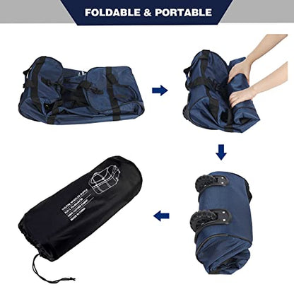 REDCAMP 85L/120L/140L Foldable Duffle Bag with Wheels, Large Travel Duffel Bag - color: 120L Navy (Large)