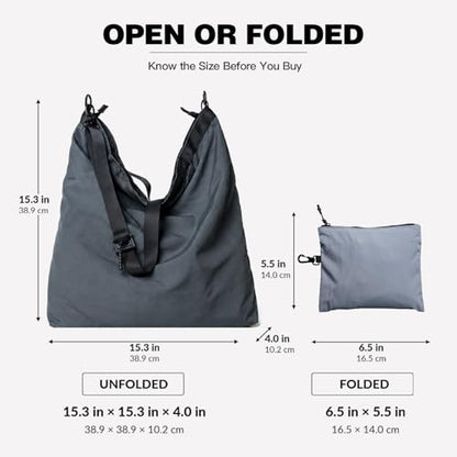 Lightweight Foldable Nylon Crossbody Bag,Compact Polyester Packable Tote,Collapsible Handbag for Travel,Gym,Shopping