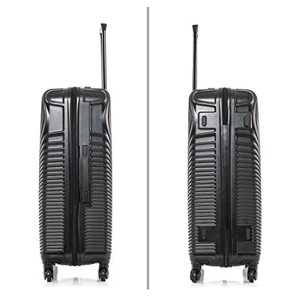 DUKAP INCEPTION Lightweight Hardside Spinner Luggage with Ergonomic Handles, Travel Suitcase with Four Spinner Wheels and Studs, 28-Inch Large Checked Luggage | Black - color: Black, size: 28 Inch
