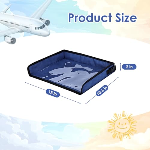 Kids Tray Table Cover, Airplane Tray Cover with Pockets - color: Navy Blue