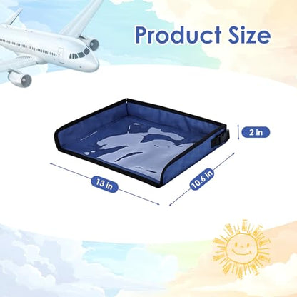 Kids Tray Table Cover, Airplane Tray Cover with Pockets - color: Navy Blue