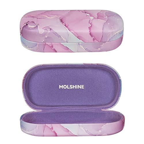 molshine Hard Shell Sunglasses Case,Classic Large Glasses Case for Women Men,Sunglass Eyeglasses - color: Lavender