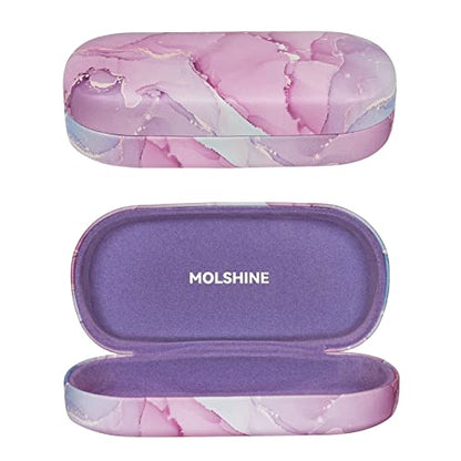 molshine Hard Shell Sunglasses Case,Classic Large Glasses Case for Women Men,Sunglass Eyeglasses - color: Lavender