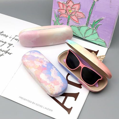 3 Pack Glass Cases Hard Shell, Portable Hard Eyeglasses Case Linen Fabrics Eyeglass Organizations for Women Girls - color: Classical