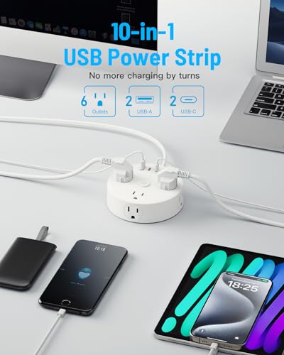 PD20W 2 Prong Power Strip, Yozisital 2 Prong to 3 Prong Outlet Adapter - size: 10 FT, style: 2 Prong - 20W