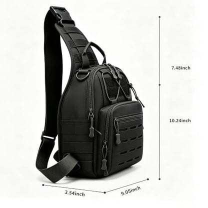 Viriber Tactical Backpack, Waterproof Military Cross-body Molle Sling Shoulder Backpack Chest Bag for Outdoor Every Day Carry Black02 - color: Black Bag