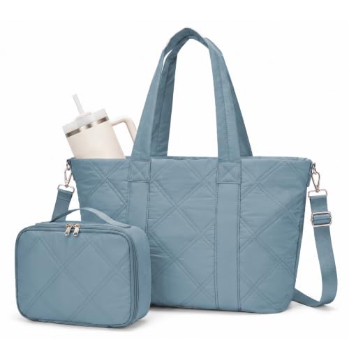 suradar Puffy Tote Bag for Women with Laptop Compartment Handbags - color: A4-blue