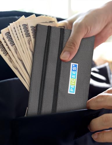 Peicees Small Passport Wallet Pouch RFID Passport Holder Travel, Light Gray - color: Light Gray