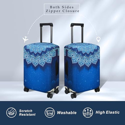 Explore Land Luggage Cover Fits 31-32 inch Case (Blue Violets, XL) - color: Blue Violets, size: XL