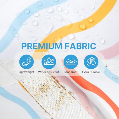 G4Free Beach Bag, Waterproof Beach Tote Pool Bags for Women - color: Rainbow Wavy, size: 35L