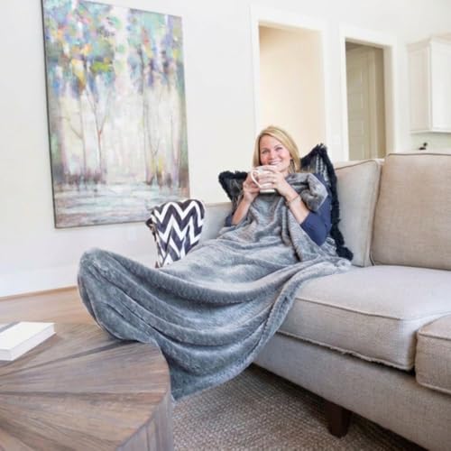 PediPocket Original Patented 50"x70" Light Sultry Smoke Blanket - color: Light Sultry Smoke