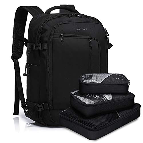 BANGE Travel Overnight Backpack,40-Liter FAA Flight Approved Weekender Bag Carry on Backpack… - color: Black