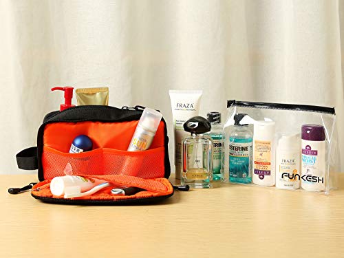 Mens Toiletry Bag Waterproof Organizer Bag Travel Shaving Dopp Kit Perfect Travel Accessory Gift - color: Black