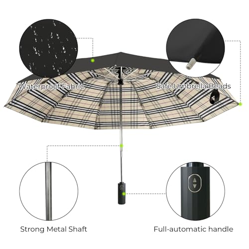 LLanxiry Compact Travel Umbrella, Windproof Automatic Umbrellas for Rain - color: Inverted-Navy, size: 44 Inch