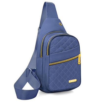 Aisijimo Small Sling Bag For Women Men Casual Crossbody Sling Backpack - color: Blue-8003