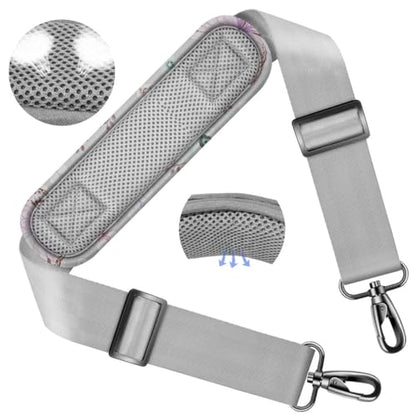 Shoulder Strap 58" Ultra-Thick Fixed Padded and Adjustable Buckles Crossbody Strap for Briefcase Laptop Bag Luggage - color: Butterfly