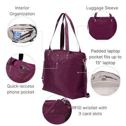 Baggallini Carryall Laptop Tote - color: Mulberry