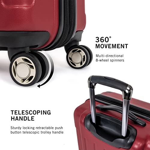 Kenneth Cole REACTION Renegade Luggage Expandable 8-Wheel Spinner Lightweight Hardside Suitcase, Scarlet Red, 3-Piece Set (20"/24"/28") - color: Scarlet Red, size: 3-Piece Set (20"/24"/28")
