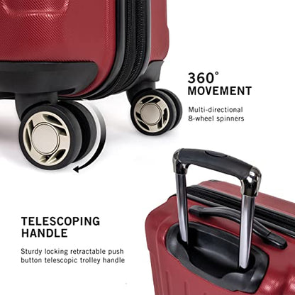 Kenneth Cole REACTION Renegade Luggage Expandable 8-Wheel Spinner Lightweight Hardside Suitcase, Scarlet Red, 3-Piece Set (20"/24"/28") - color: Scarlet Red, size: 3-Piece Set (20"/24"/28")