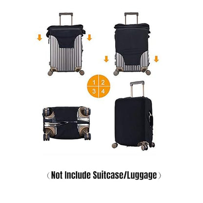 Leopard Print Luggage Cover Elastic Washable Suitcase Sleeve Anti-Scratch Stain Resistant, Cheetah Stretchable Baggage Protector Fit (S 18-21 Inch Luggage) - size: Small, style: Leopard