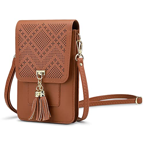 Peacocktion Small Crossbody Bags for Women, RFID Travel Cell Phone Wallet Purses with Card Slots - color: 06-brown - 2