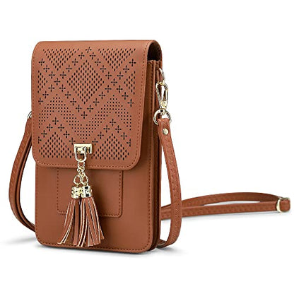Peacocktion Small Crossbody Bags for Women, RFID Travel Cell Phone Wallet Purses with Card Slots - color: 06-brown - 2