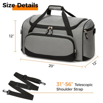 Uarition Gym Bag for Men & Women - 50L Large Duffle Bag for Travel, Grey - color: Grey