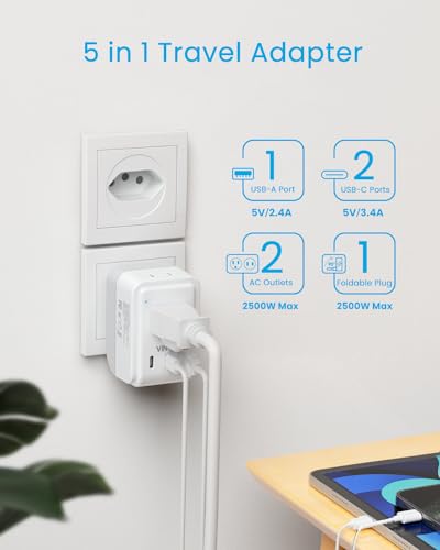 VINTAR Brazil Power Adapter 2 Pack, Foldable Type N Plug Adapter - style: Type N - Brazil