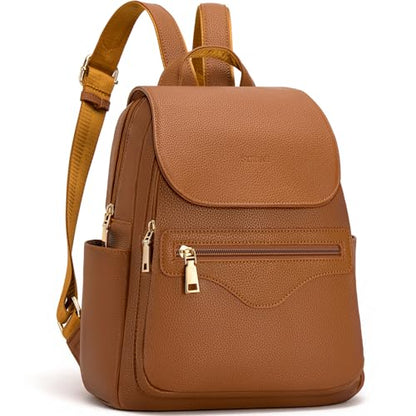 SYTRAH Mini Backpack Purse for Women, Small Travel Casual Daypack Brown - color: Brown