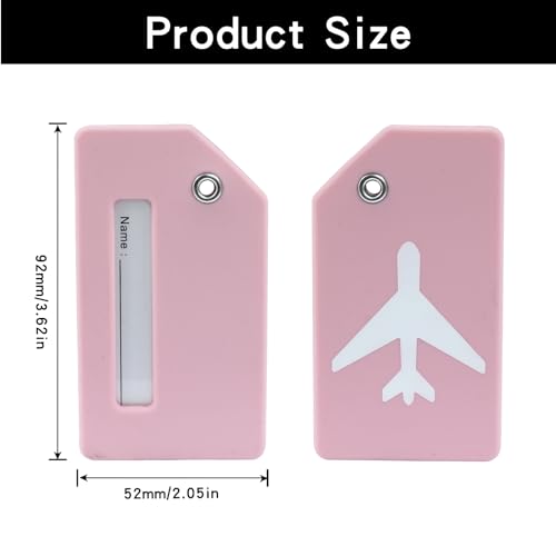 4 Pcs Silicone Luggage Tag, Pink