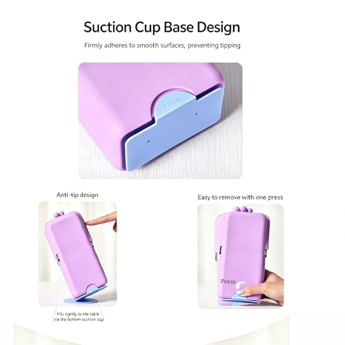 Standable Silicone Makeup Brush Holder, Waterproof Travel Cosmetic Storage Bag with Phone Stand Design, Multifunctional Travel Organizer Pouch for Lipstick Eyebrow Pen Beauty Tools (Blue) - color: Blue