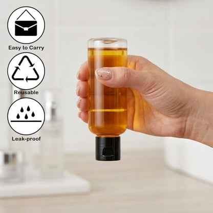 6 Pcs 3.4oz/100ml Travel Size Bottles for Toiletries, Black Lid - color: Black Lid, size: 100ml