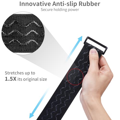 Trilancer Elastic Cinch Straps with Anti-Slip Strips, 3 Size Combo (5-Pack) - size: 3 size combo(12"+18"+24")