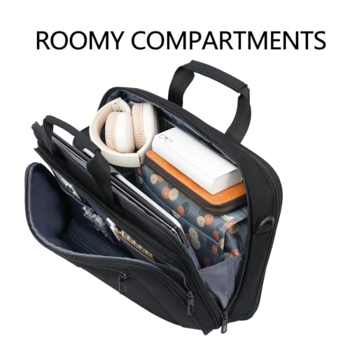 VANKEAN Laptop Briefcase Fits 15.6"-16" Laptop Slim Expandable Shoulder Bag - color: Black-black, size: 15.6"