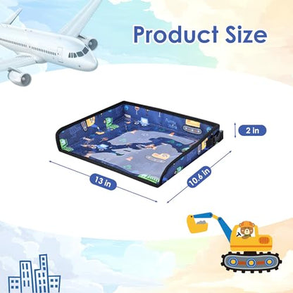 Kids Tray Table Cover, Airplane Tray Cover with Pockets - color: Dark Blue