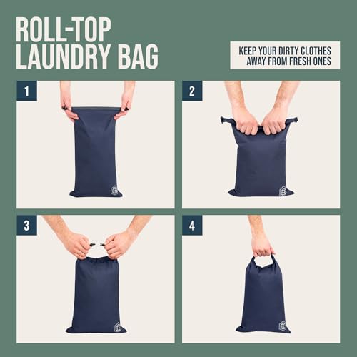 TRIPPED Travel Gear Large Compression Packing Cubes 7-Piece Set for Travel - color: Navy/White