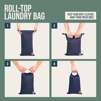 TRIPPED Travel Gear Large Compression Packing Cubes 7-Piece Set for Travel - color: Navy/White