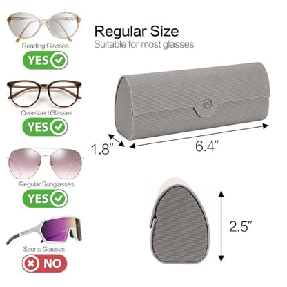 Vemiss Hard Shell Eyeglass Case, Lightweight Travel Holder - color: Gray