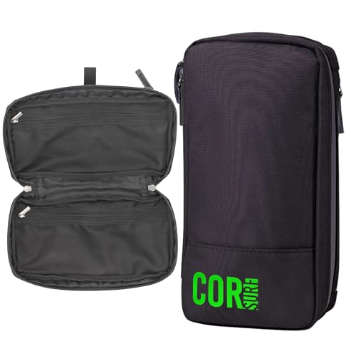 COR Surf Compact Hanging Toiletry Bag, Dopp Kit, 4 Compartments, Black | 4 Separate Compartments Keep Toothbrush, Shaving & Electronics from Touching, DWR Nylon, Waterproof Zippers - color: Black