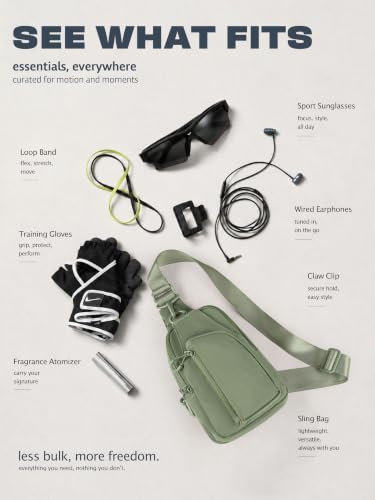 ODODOS Sling Bag with Adjustable Straps Crossbody Chest Bag Lightweight Backpack for Casual Traveling Hiking - color: Sage Grey