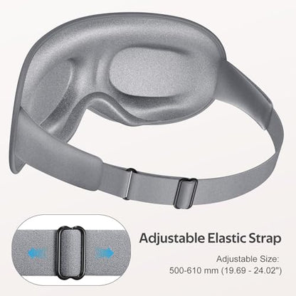 Sleep Mask for Men Women - 100% Blackout Eye Masks for Sleep - color: Grey