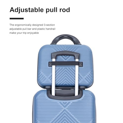 Tripcomp Carry-on Luggage Set 2 Piece Hardside Suitcase With Spinner Wheels - color: Blue-2, size: 2 Piece Set(14/20)