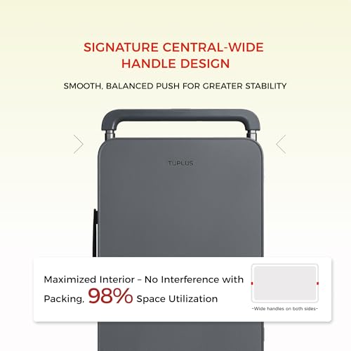 TUPLUS Balance 20" Wide Handle Suitcase Hardside Zipperless Luggage Grey | ABS PC Material,Dual Flat Design,Waterproof Laundry Bag,Silent Spinner Wheels,TSA Combination Lock,Weekend Trips - color: Stone Grey, size: Carry-On 20''