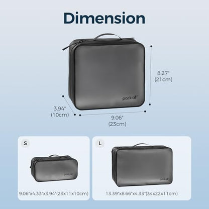 pack all Frosted Clear Organizer Pouch, Lightweight TPU Zipper Bag - size: Medium