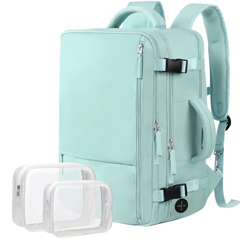 Hanples Travel Backpack for Women, 17 Inch Waterproof Laptop Backpack - color: Mint Green