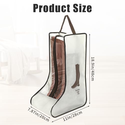 2 Pack Boot Storage Bag, Portable Dust Proof Boot Bags for Cowboy Boots - color: 2 Pack Beige