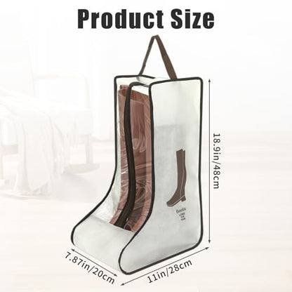 2 Pack Boot Storage Bag, Portable Dust Proof Boot Bags for Cowboy Boots - color: 2 Pack Beige