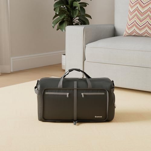 Gonex 150L Foldable Travel Duffle Bag with Shoe Compartment, Lightweight - color: Gray, size: 150L