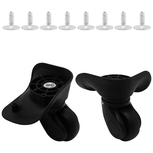 Luggage Wheels Replacement Kit, Suitcase Wheels Replacement with Screws, 360° Rotation Spinner Wheel, Mute Stable Swivel Wheel for Luggage Suitcase Trolley (Black, 2PCS) - style: D-2pcs